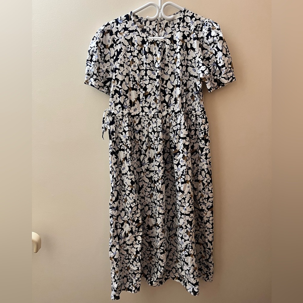 Elegant Black and White Floral Dress